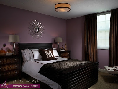 ‫bedroom-with-Purple-wall-paint - نسخة