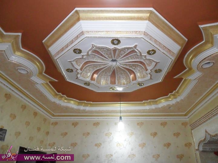 اسقف جبس وديكورات جبس للاسقف هادئة جدا بأزواق كلاسيك شبكة لمسة فنان