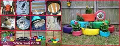 grey افكار لأطارات السيارات واستغلالها لمجلس طاولات والكثير 