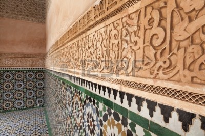 15347117-plaster-wall-decoration-and-mosaic-in-the-medersa-b