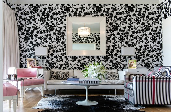 ورق جدران حوائط لغرف الجلوس black and white floral wallpaper ورق جدران حوائط لغرف الجلوس