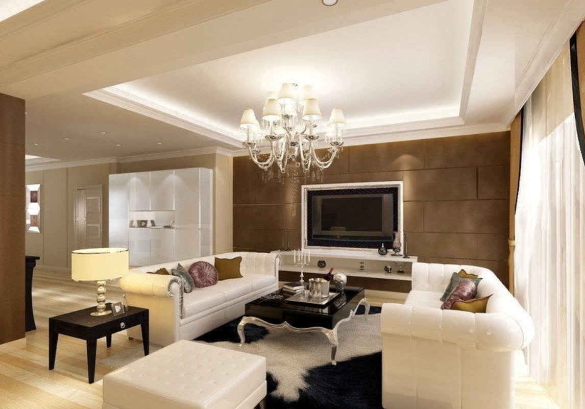 smooth-ceiling-design-for-modern-living-room