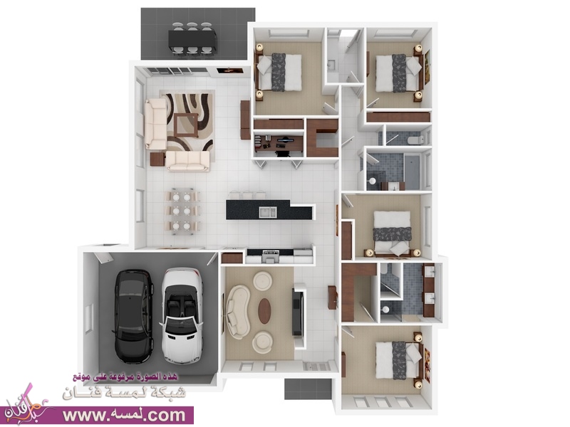 4-Bedroom-Apartment-House-Plans-Image