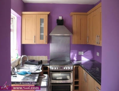 Kitchen-with-Purple-wall+paint-1