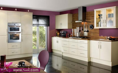 Kitchen-with-Purple-wall+paint