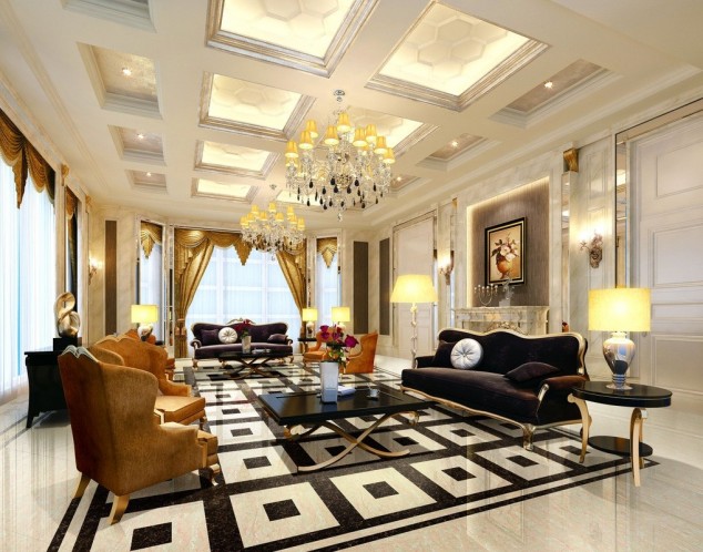 Living-room-ceiling-and-floor-interior-design-European-style-634x498