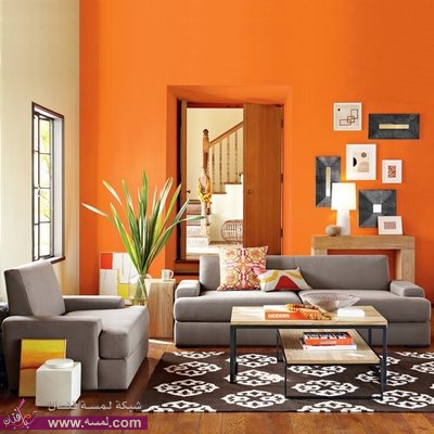 Orange-Wall-paint-for-Living-Room
