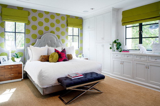 White-and-Green-Contemporary-Bedroom