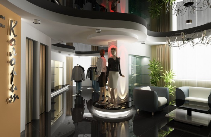 جبسيات للأسقف المودرن والكلاسيك الحديث وجداريات منوعه وخلابة2014 design interior magazina modnoj odezhdy 02 700x455 جبسيات للأسقف المودرن والكلاسيك الحديث وجداريات منوعه وخلابة2014