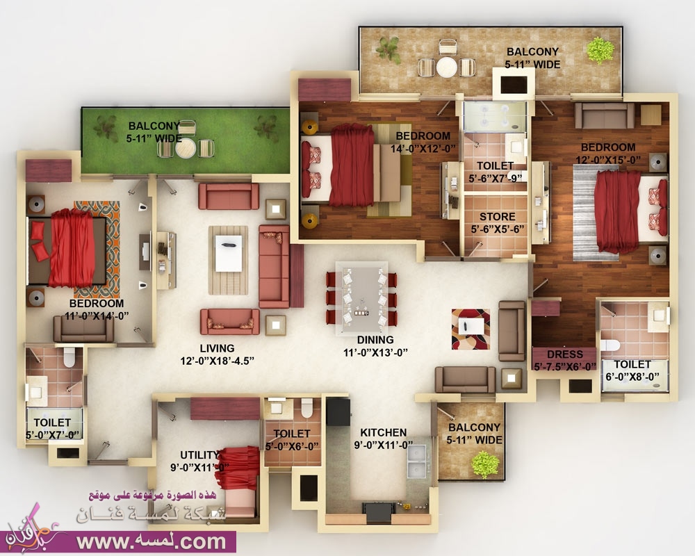 four-bedrooms-with-balcony