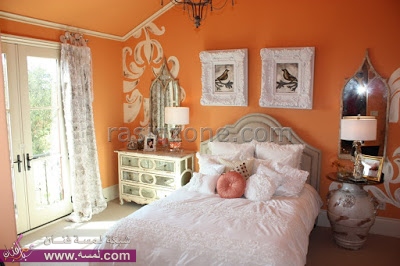 orange-wall-paint-for-girls-bedroom