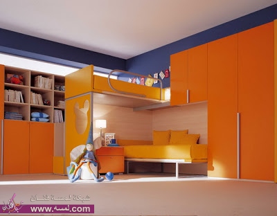 orange-wall-paint-for-kids-bedroom-3