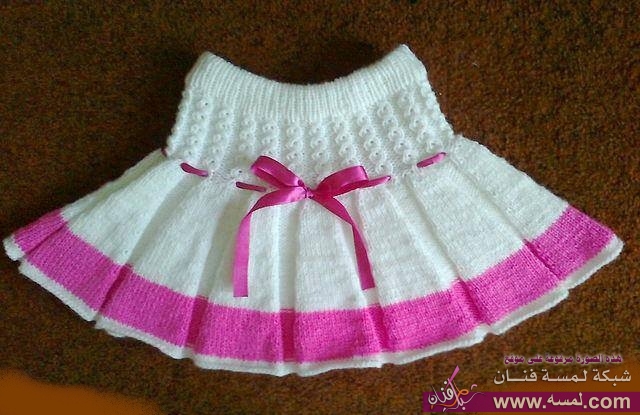 pembe-beyaz-örgü-etek