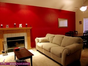 red living room