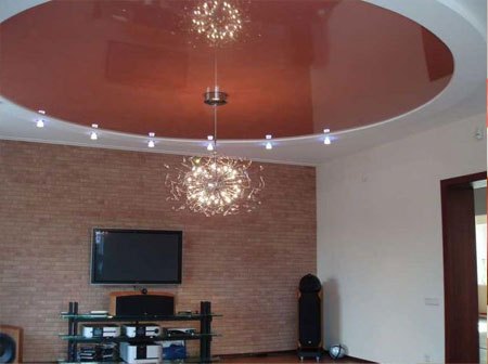 ديكور-سقف-دئري-احمر-للصالات