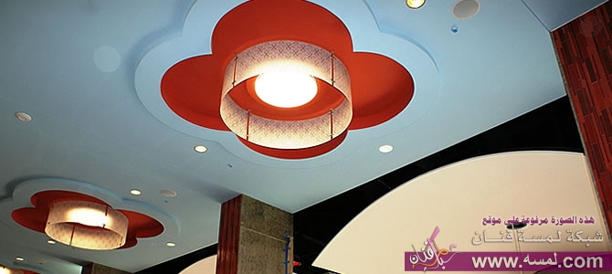 ديكورات-اسقف-جبسية-على-شكل-ورد-احمر